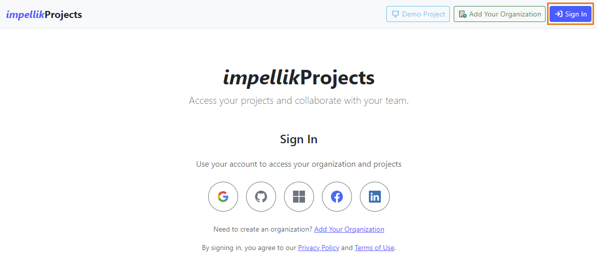Screenshot 4: Login page with Sign In button highlighted