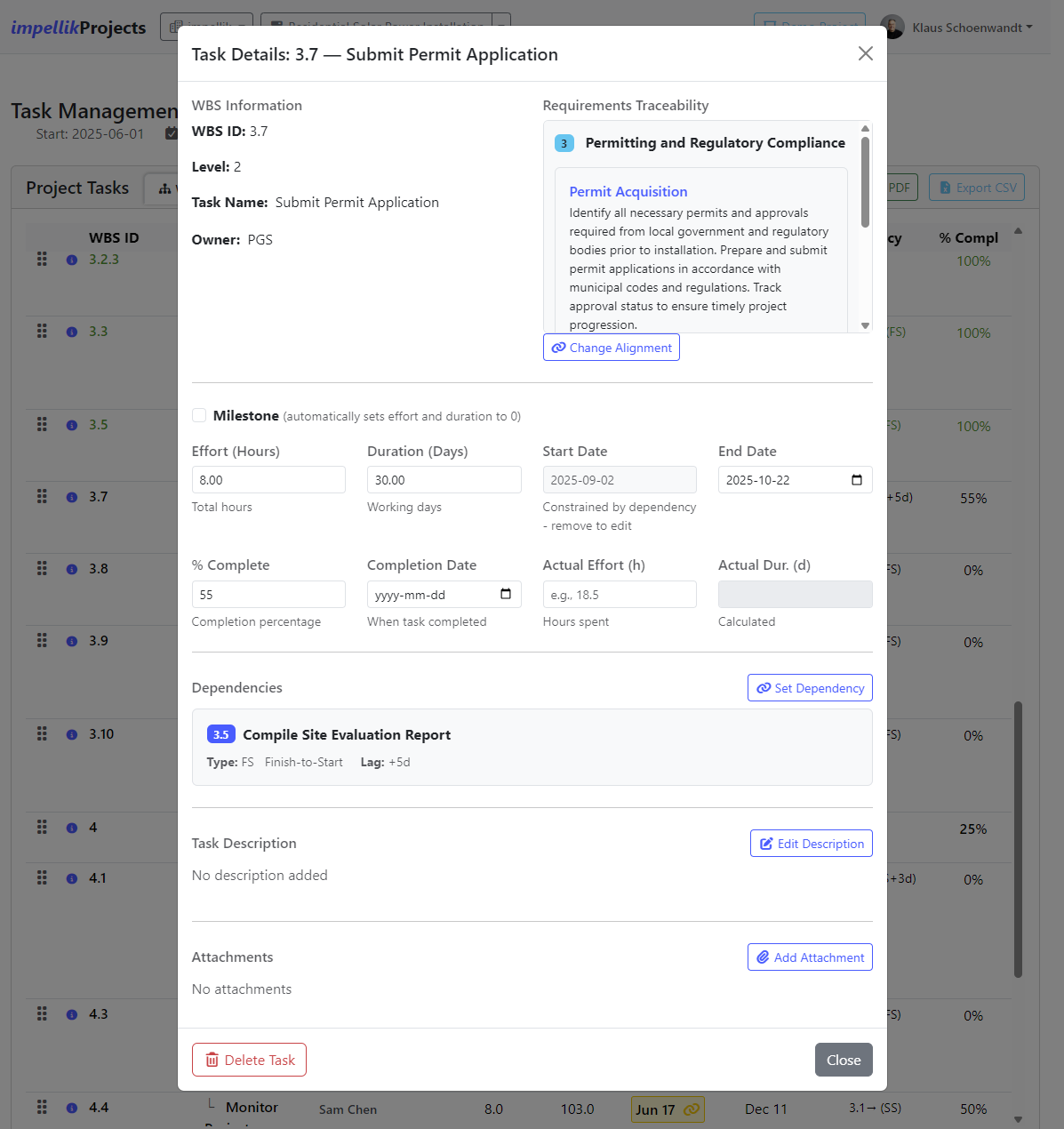 Screenshot 23: Task Details Modal showing all sections